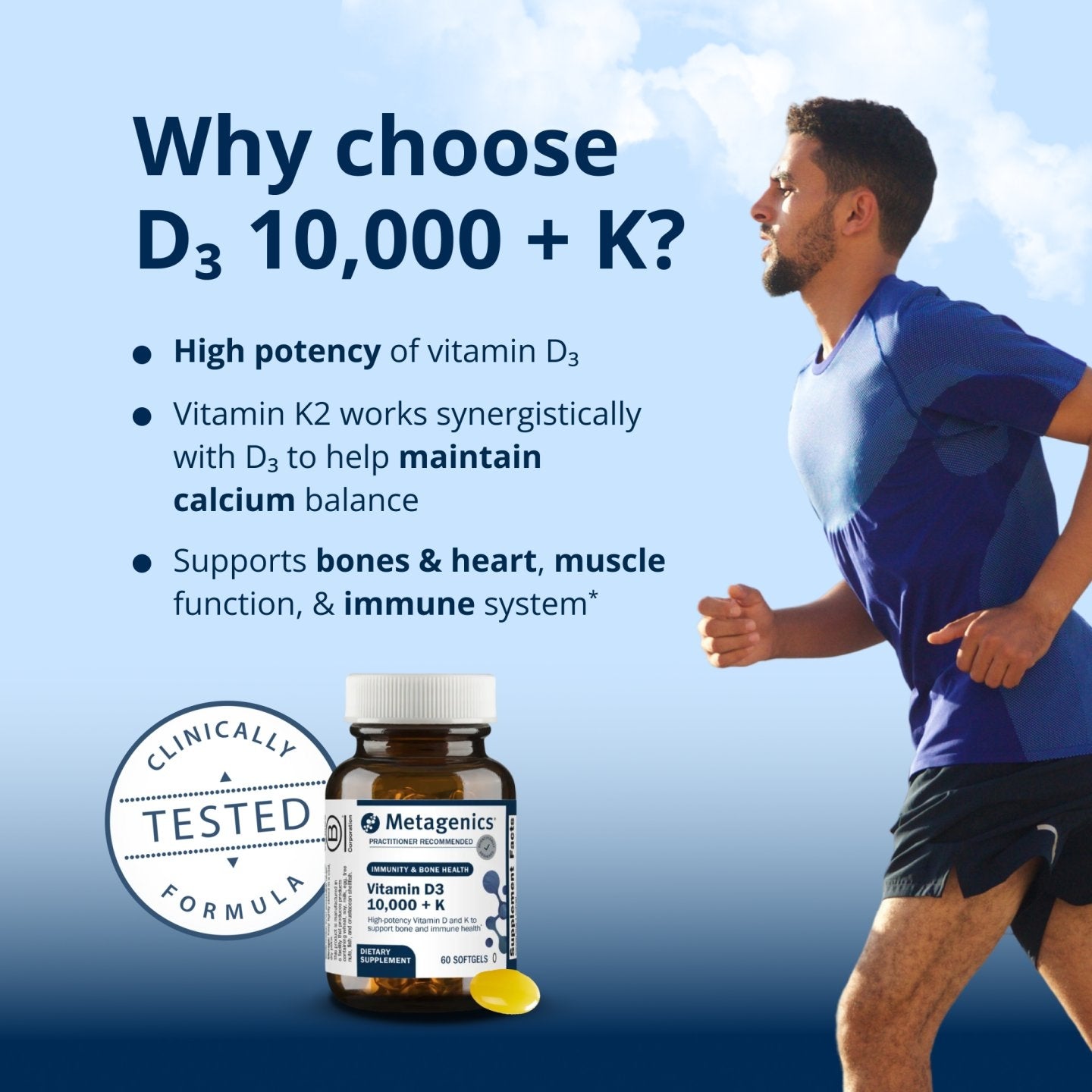 Vitamin D3 10,000 + K, 60 Softgels