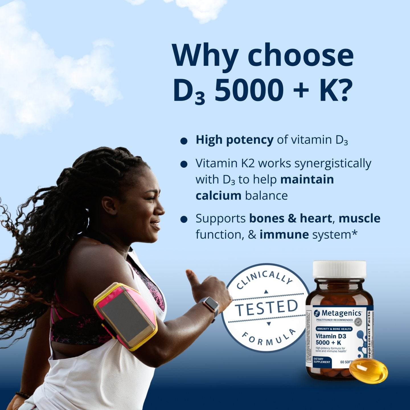 Vitamin D3 5000 + K, 60 Softgels