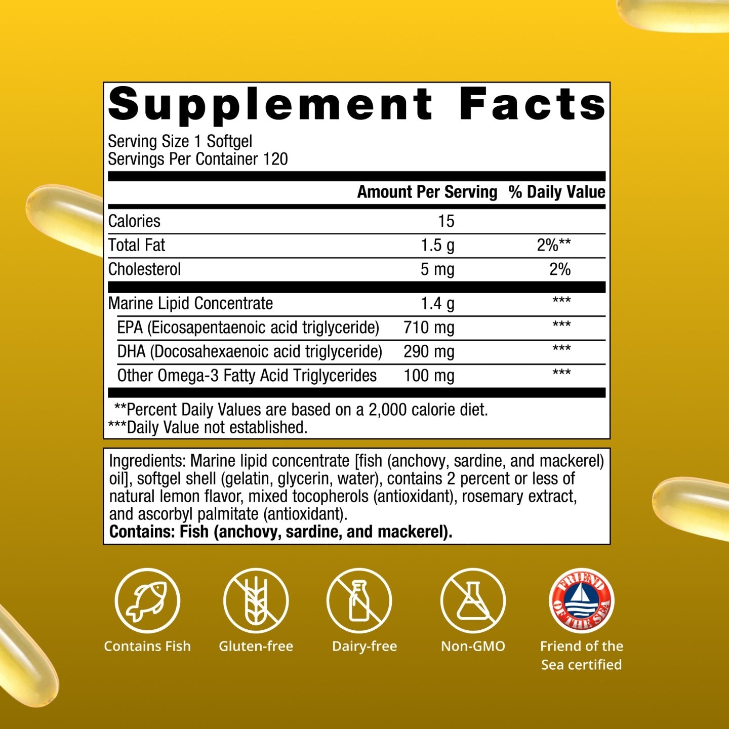 OmegaGenics® 5-in-1 Fish Oil 1000 mg EPA-DHA